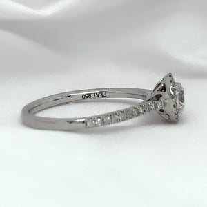 "Athena" - Solitaire Halo Engagement Ring in Pave Setting with Round Brilliant Diamonds - Engagement Ring - Ebony Jewellery Chichester - Bespoke by Ebony