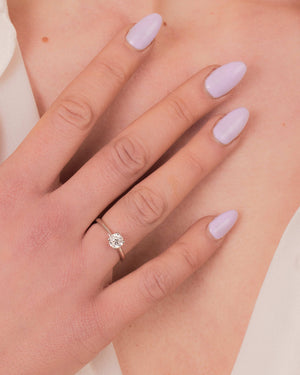 "Éléanor" - Solitaire Claw Set Round Brilliant Engagement Ring in Gold or Platinum - Engagement Ring - Ebony Jewellery Chichester - Bespoke by Ebony