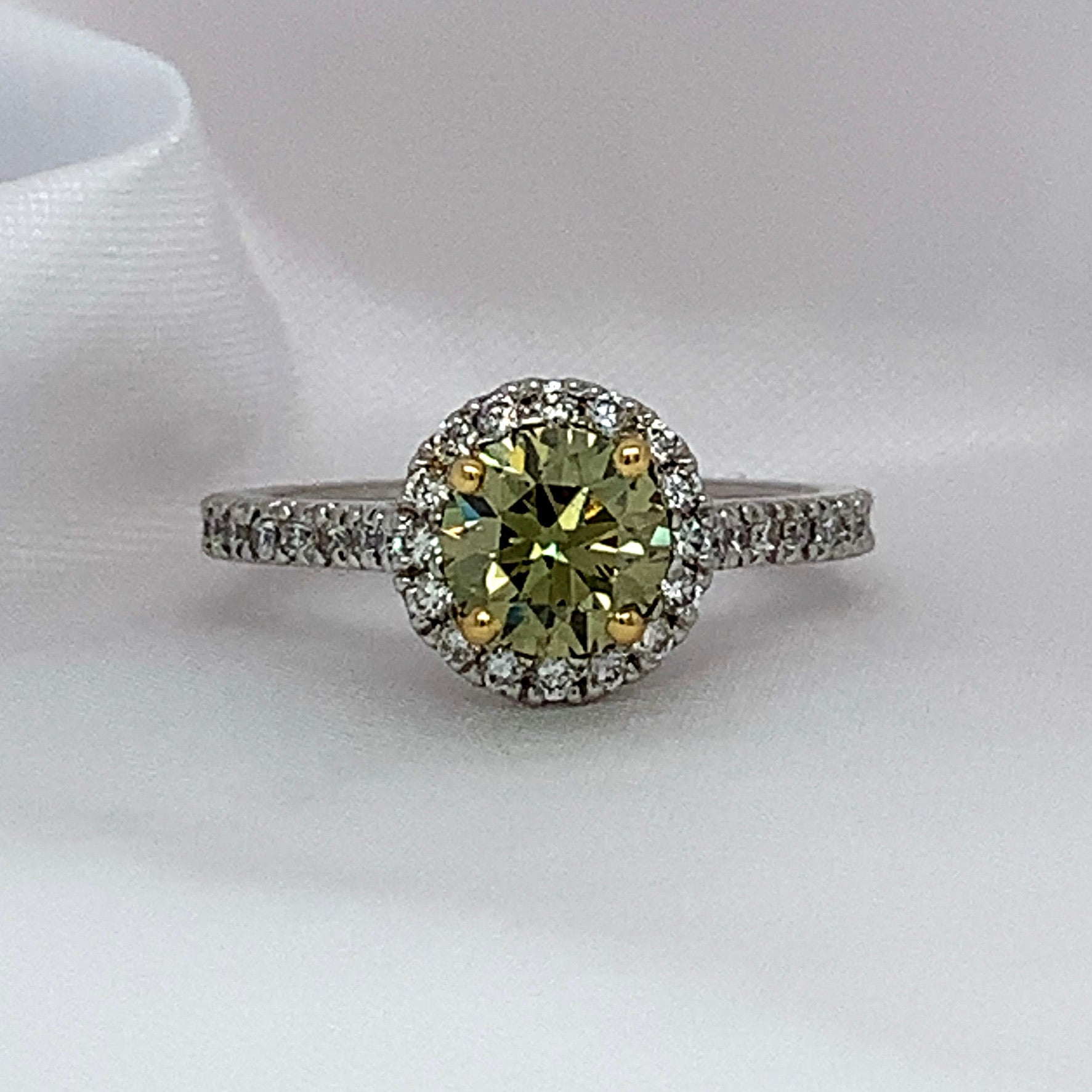 "Evie" - Fancy Brown & White Round Brilliant Cut Micro Pave Set Cluster Ring in Platinum - Engagement Ring - Ebony Jewellery Chichester - Bespoke by Ebony