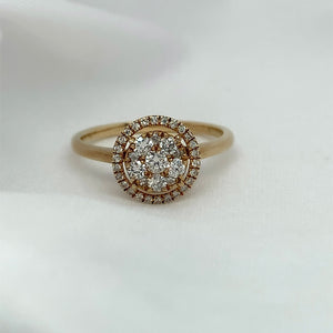 "Lili" - Round Brilliant Cluster Cut with a Halo Set Diamond Engagement Ring set in 9ct Gold - Engagement Ring - Ebony Jewellery Chichester - Bespoke by Ebony