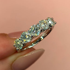 "Morwenna" - 5 Stone Round Brilliant Cut Ring in a Gold or Platinum Claw Setting - Engagement Ring - Ebony Jewellery Chichester - Bespoke by Ebony