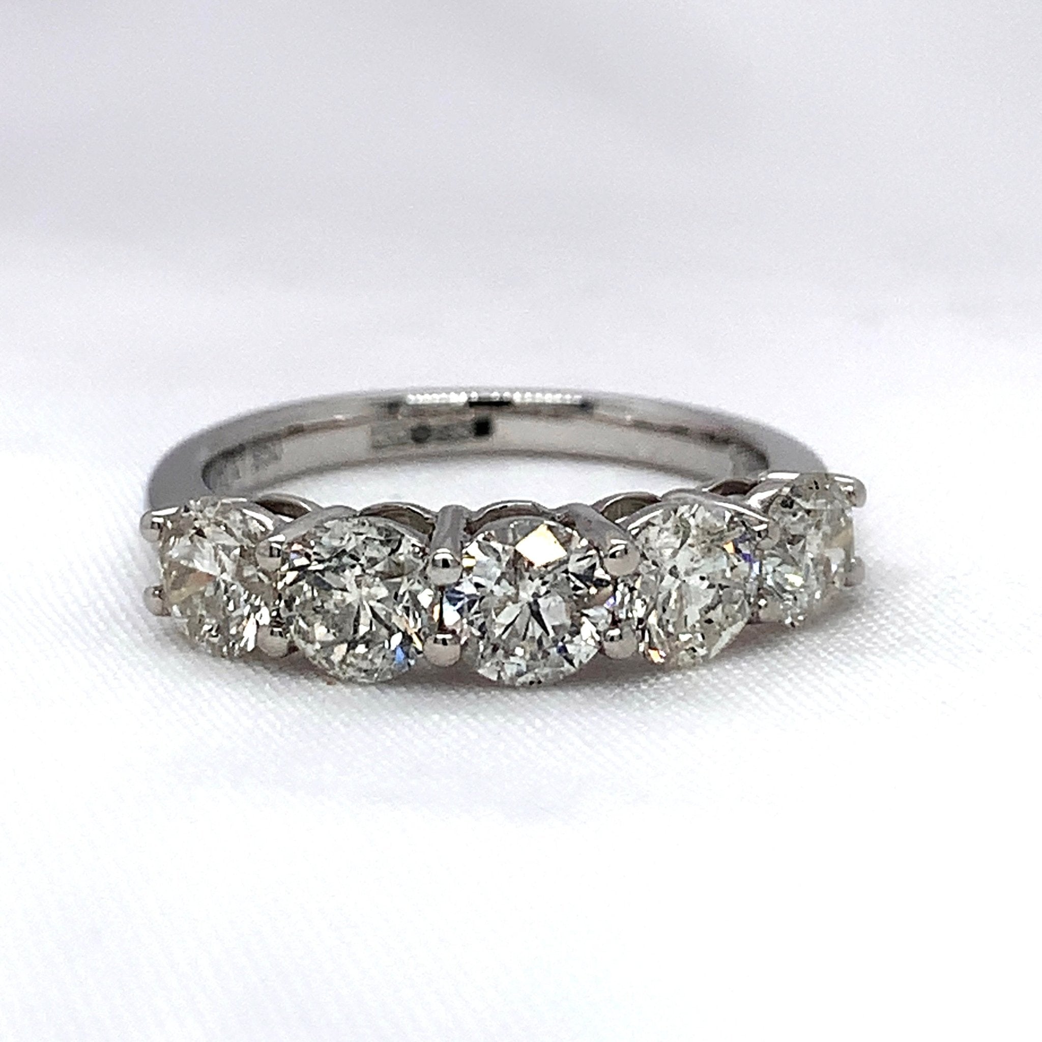 "Morwenna" - 5 Stone Round Brilliant Cut Ring in a Gold or Platinum Claw Setting - Engagement Ring - Ebony Jewellery Chichester - Bespoke by Ebony