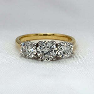 "Sophia" - Three Stone Round Brilliant Cut Diamond Engagement Ring set in a Claw Setting - Engagement Ring - Ebony Jewellery Chichester - Bespoke by Ebony