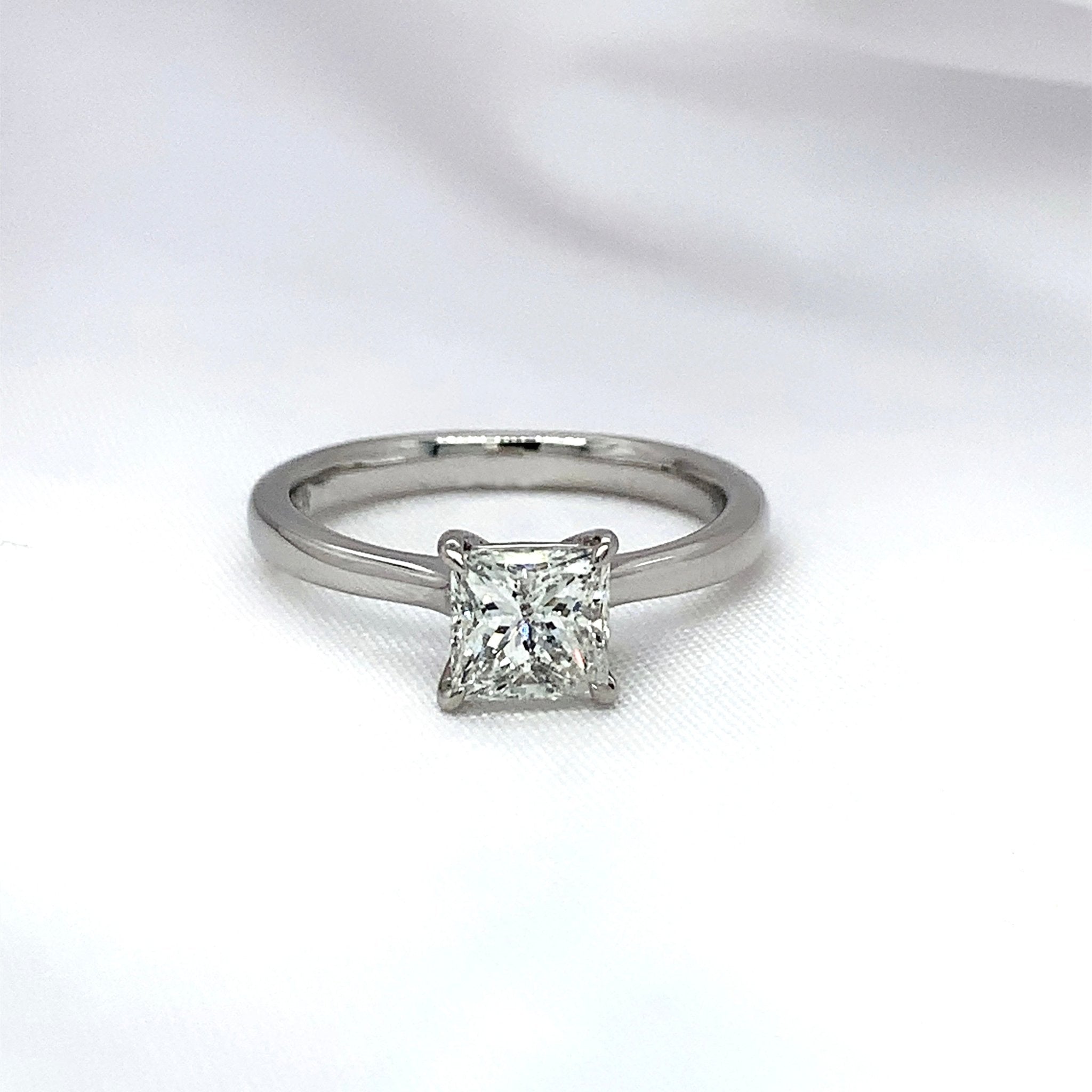 "Anna" - 4 Claw Solitaire Princess Cut Diamond Engagement Ring - Engagement Ring - Ebony Jewellery Chichester - Bespoke by Ebony