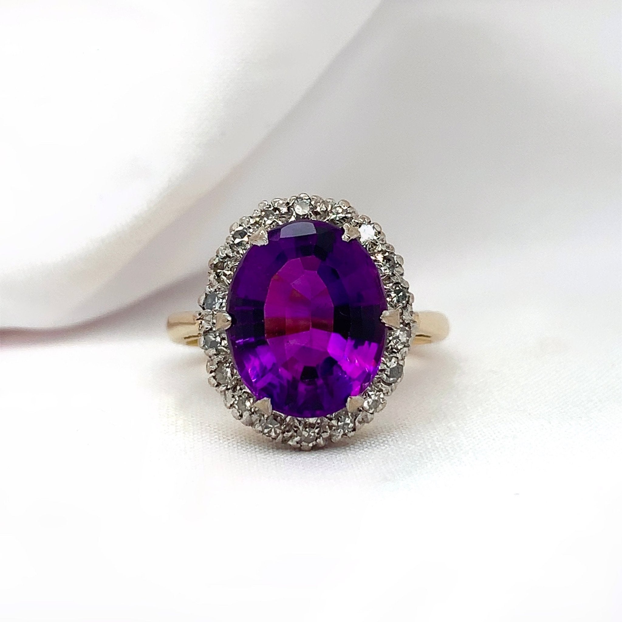 "Annabelle" - Oval Amethyst Unique Ring set in 18ct Yellow Gold - Unique Ring - Ebony Jewellery Chichester - Bespoke by Ebony