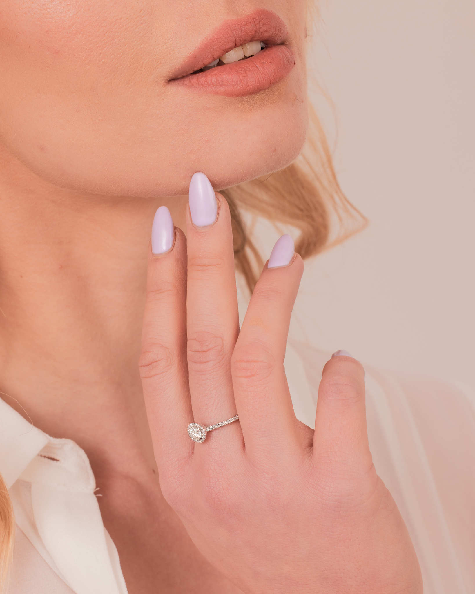 "Athena" - Solitaire Halo Engagement Ring in Pave Setting with Round Brilliant Diamonds - Engagement Ring - Ebony Jewellery Chichester - Bespoke by Ebony