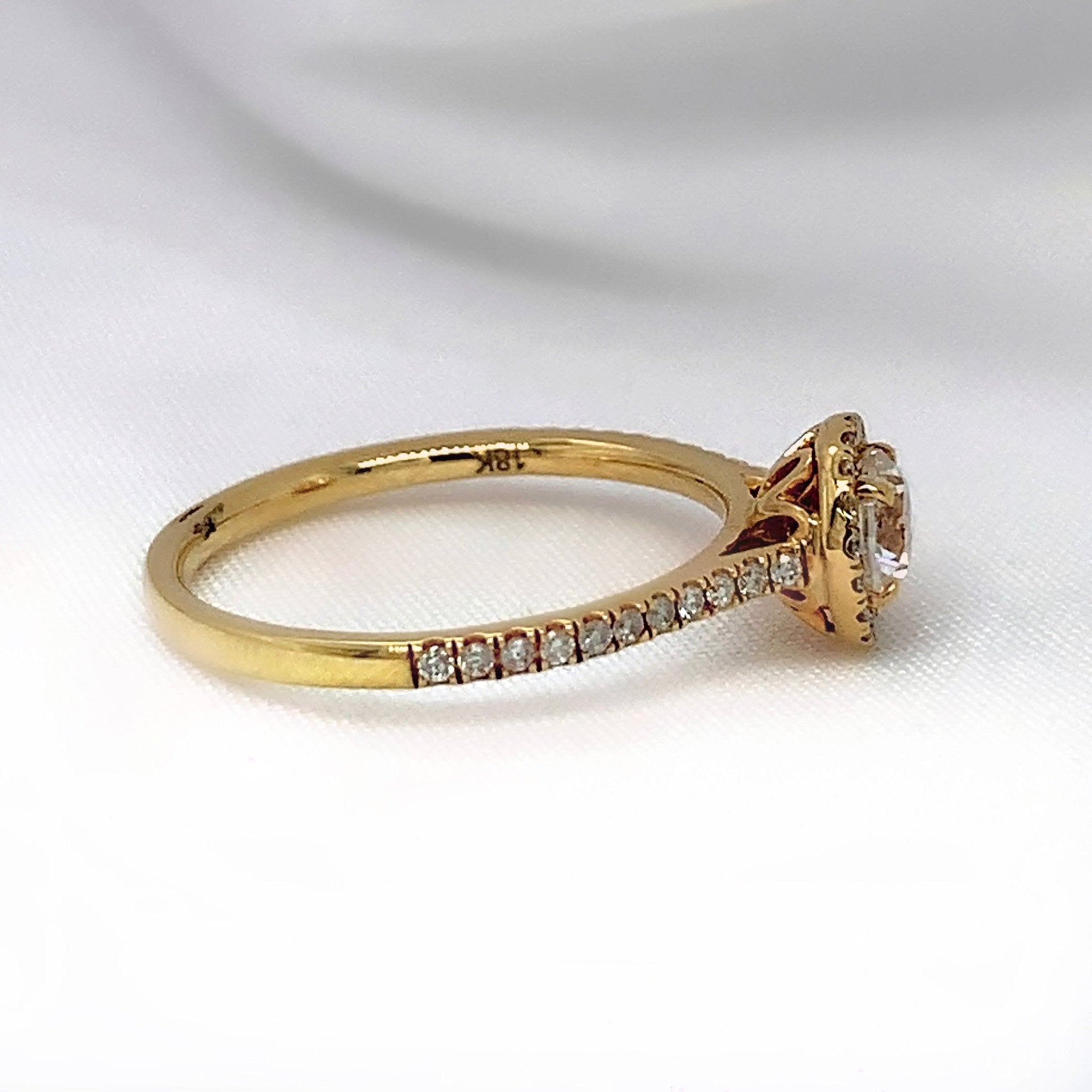 "Athena" - Solitaire Halo Engagement Ring in Pave Setting with Round Brilliant Diamonds - Engagement Ring - Ebony Jewellery Chichester - Bespoke by Ebony