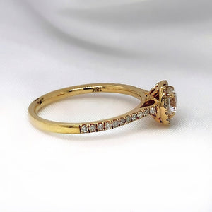 "Athena" - Solitaire Halo Engagement Ring in Pave Setting with Round Brilliant Diamonds - Engagement Ring - Ebony Jewellery Chichester - Bespoke by Ebony