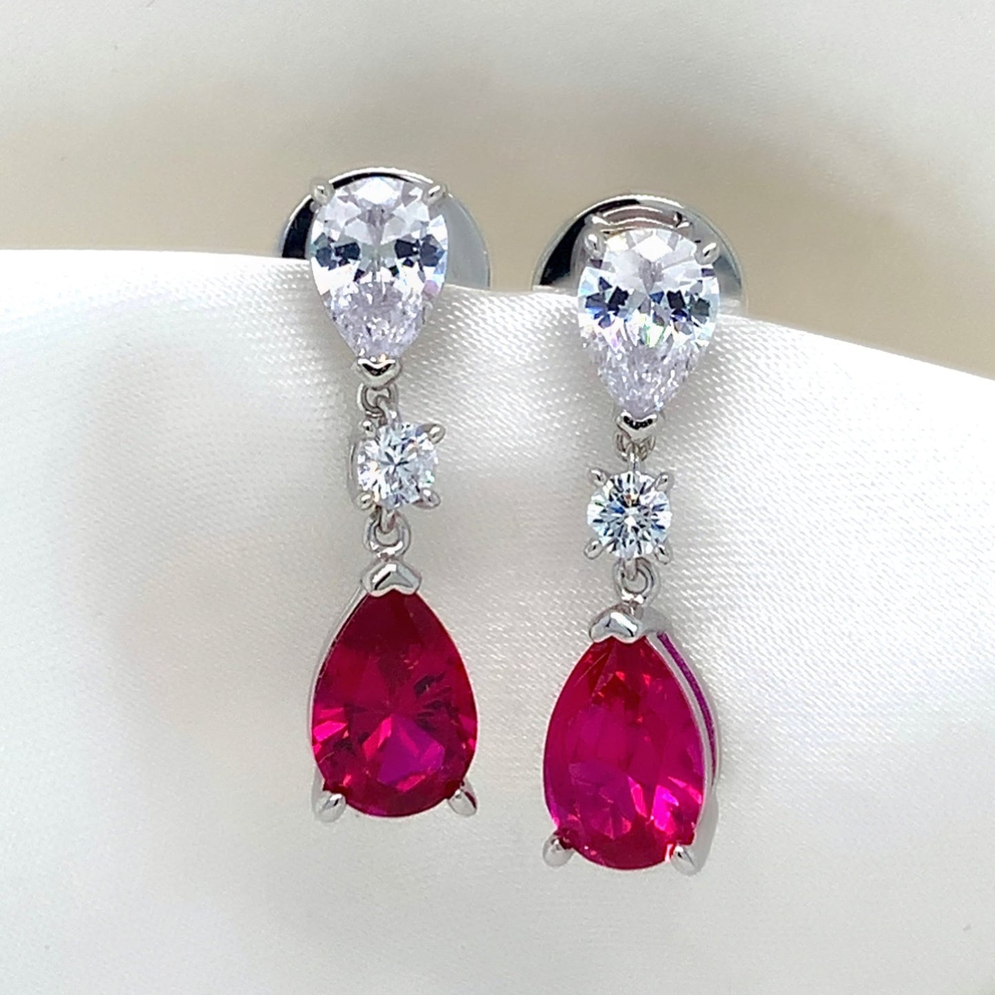 Cecily - Platinum-Plated Earring - Ebony Jewellery