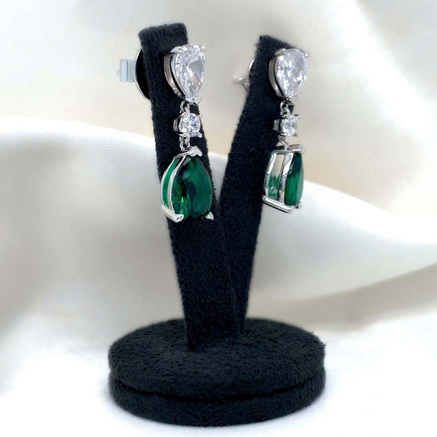 Cecily - Platinum-Plated Earring - Ebony Jewellery