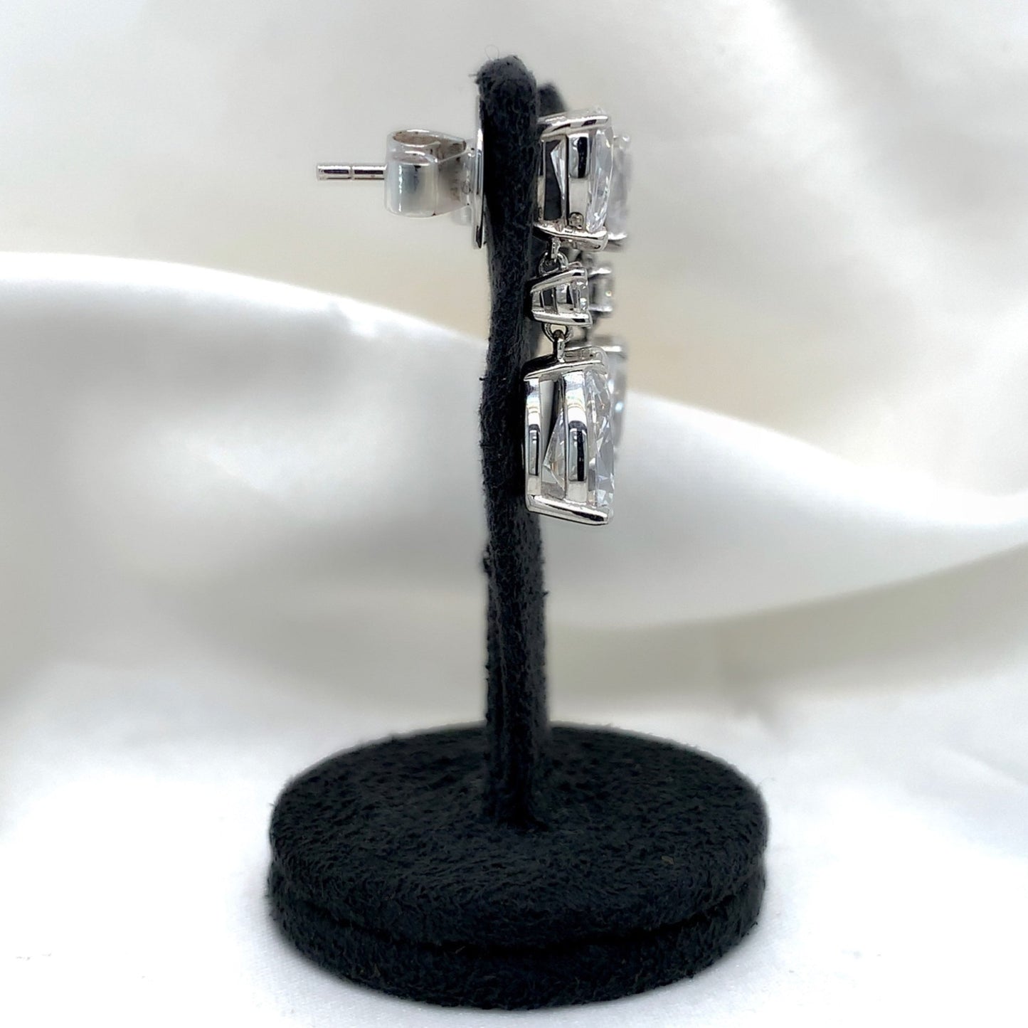 Cecily - Platinum-Plated Earring - Ebony Jewellery