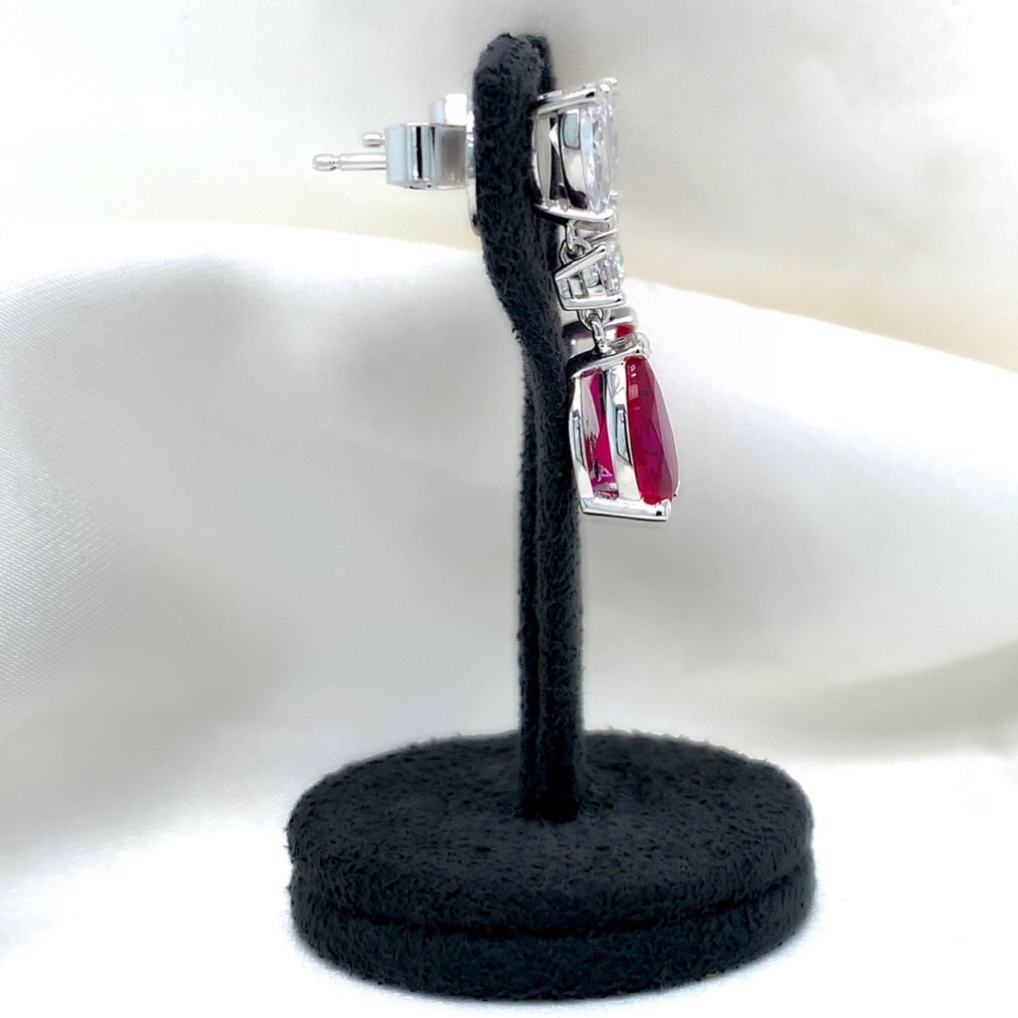 Cecily - Platinum-Plated Earring - Ebony Jewellery