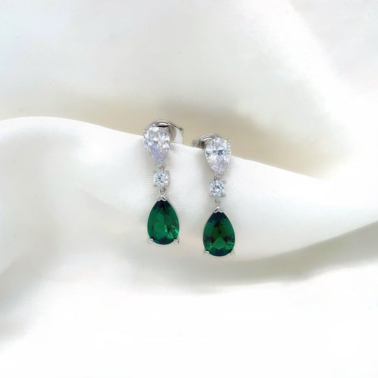 Cecily - Platinum-Plated Earring - Ebony Jewellery