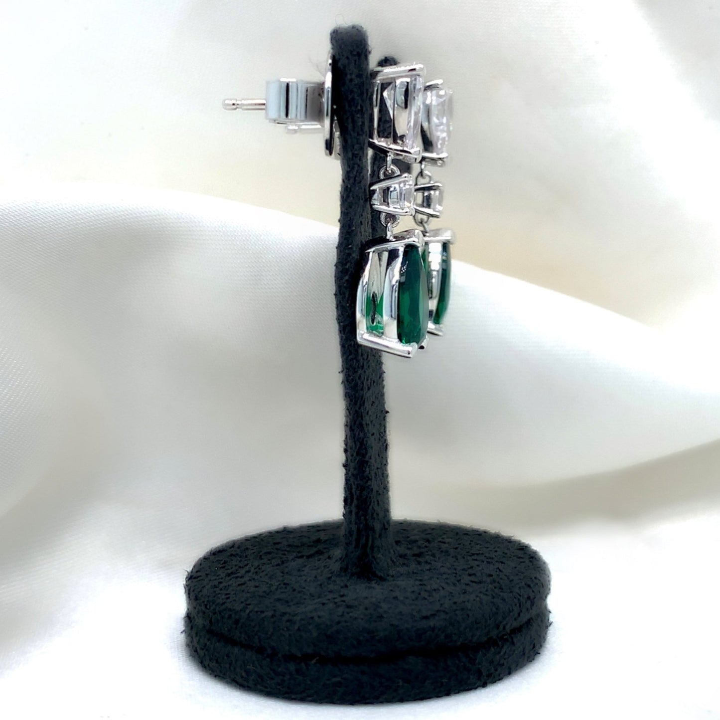 Cecily - Platinum-Plated Earring - Ebony Jewellery