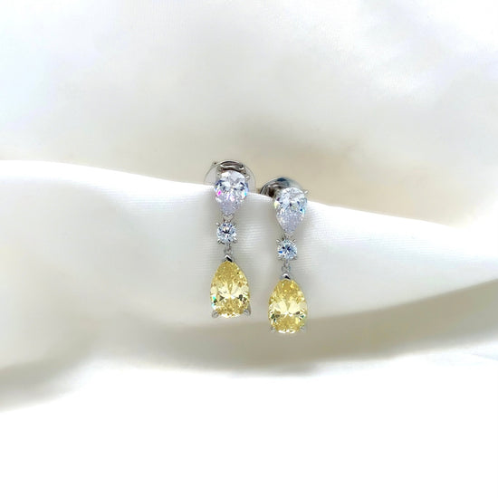 Cecily - Platinum-Plated Earring - Ebony Jewellery
