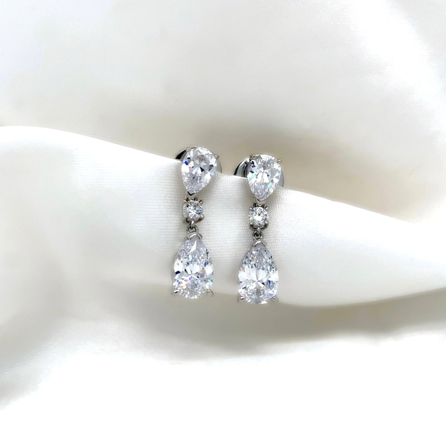Cecily - Platinum-Plated Earring - Ebony Jewellery