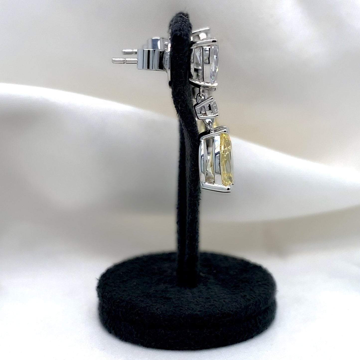 Cecily - Platinum-Plated Earring - Ebony Jewellery