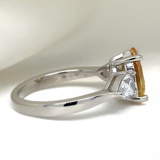 Clementine - Platinum-Plated Ring - Ebony Jewellery