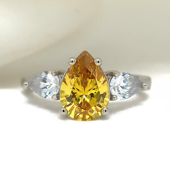 Clementine ~ Pear Cut Ring