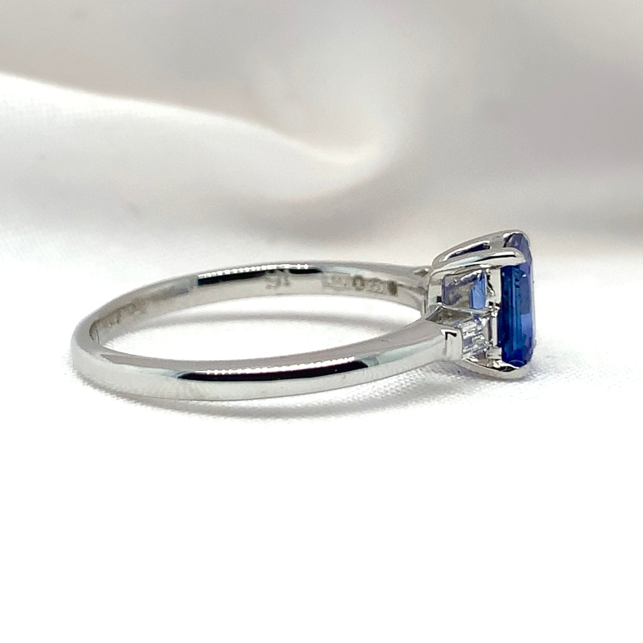 "Estelle" - Dual Stone Unique Engagement Ring (Sapphire & Diamond) set in 18ct White Gold  - Unique Ring - Ebony Jewellery Chichester - Bespoke by Ebony
