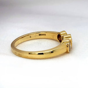 "Evelynn" - Trilogy Round Brilliant Diamond Rubover Set Diamond Ring in Gold or Platinum - Engagement Ring - Ebony Jewellery Chichester - Bespoke by Ebony