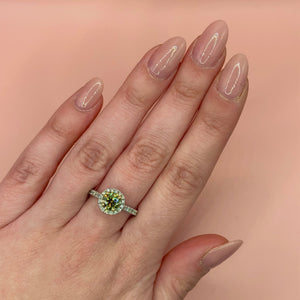 "Evie" - Fancy Brown & White Round Brilliant Cut Micro Pave Set Cluster Ring in Platinum - Engagement Ring - Ebony Jewellery Chichester - Bespoke by Ebony