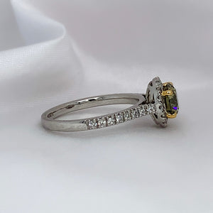 "Evie" - Fancy Brown & White Round Brilliant Cut Micro Pave Set Cluster Ring in Platinum - Engagement Ring - Ebony Jewellery Chichester - Bespoke by Ebony