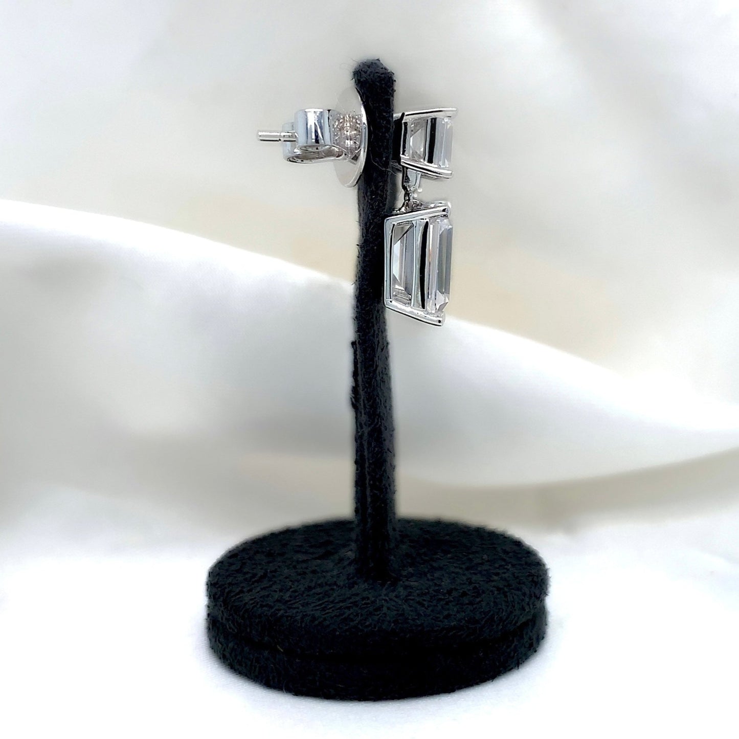 "Martha" - Platinum-Plated Earring - Ebony Jewellery