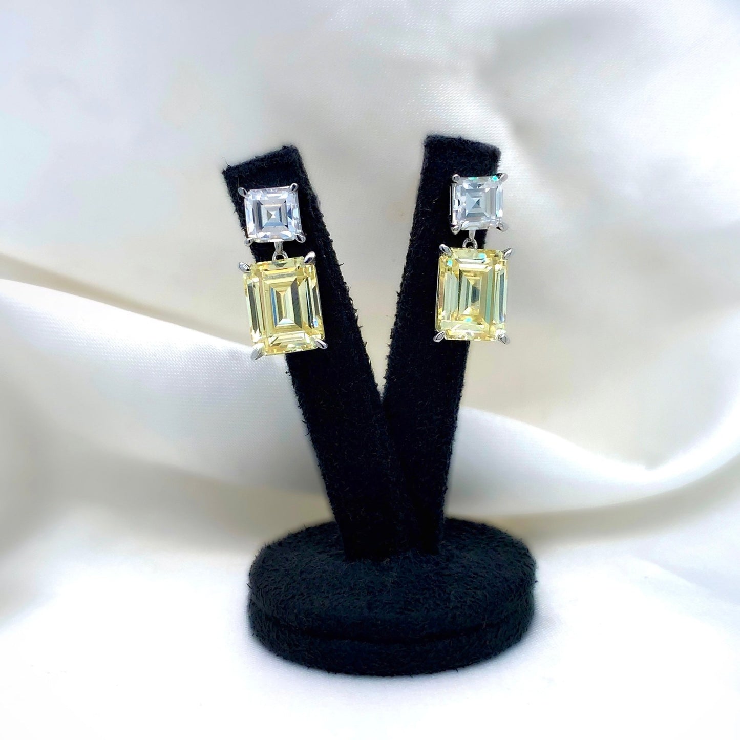 "Martha" - Platinum-Plated Earring - Ebony Jewellery