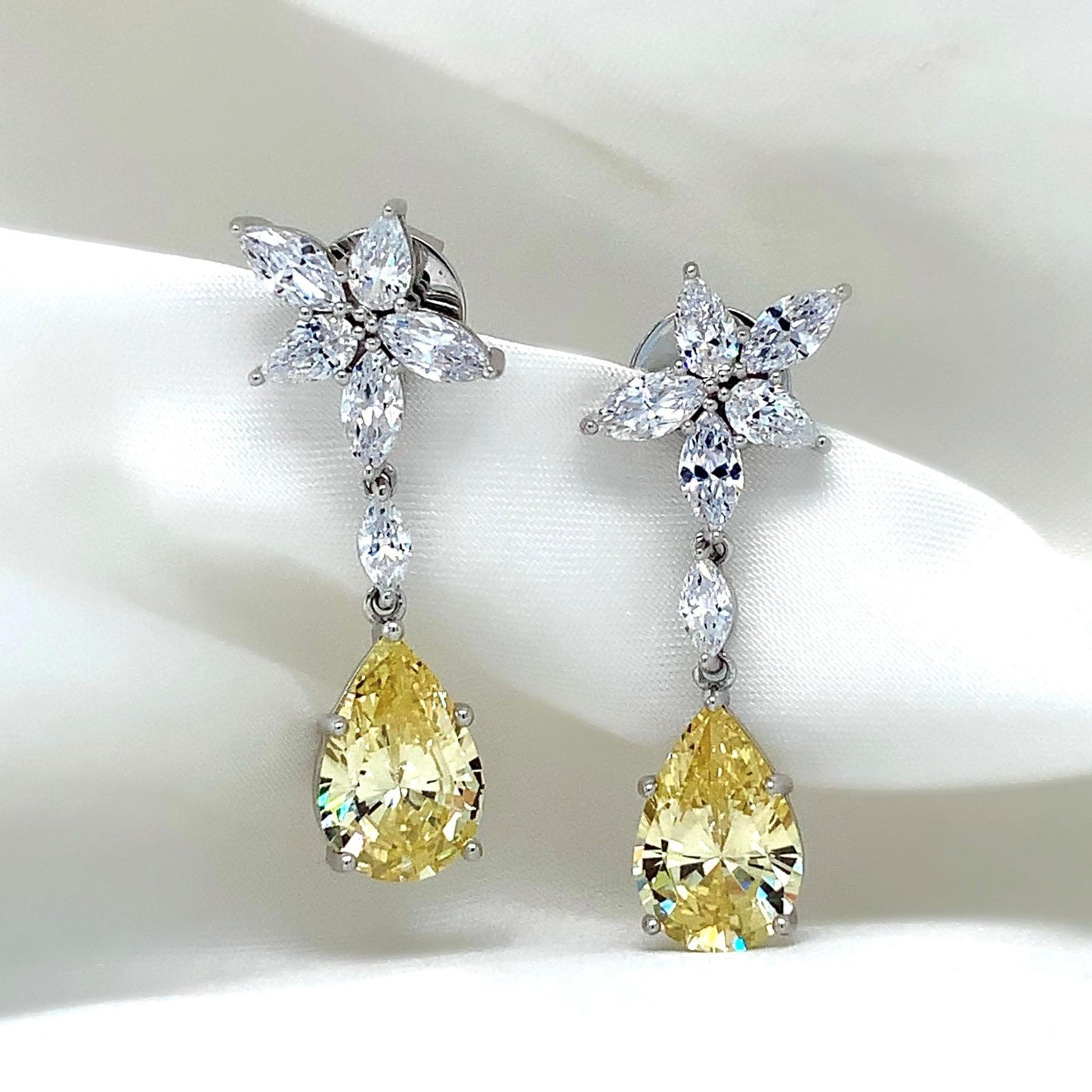 "Matilda" - Platinum-Plated Earring - Ebony Jewellery