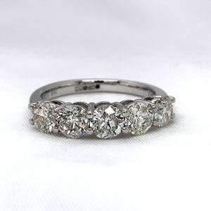 "Morwenna" - 5 Stone Round Brilliant Cut Ring in a Gold or Platinum Claw Setting - Engagement Ring - Ebony Jewellery Chichester - Bespoke by Ebony