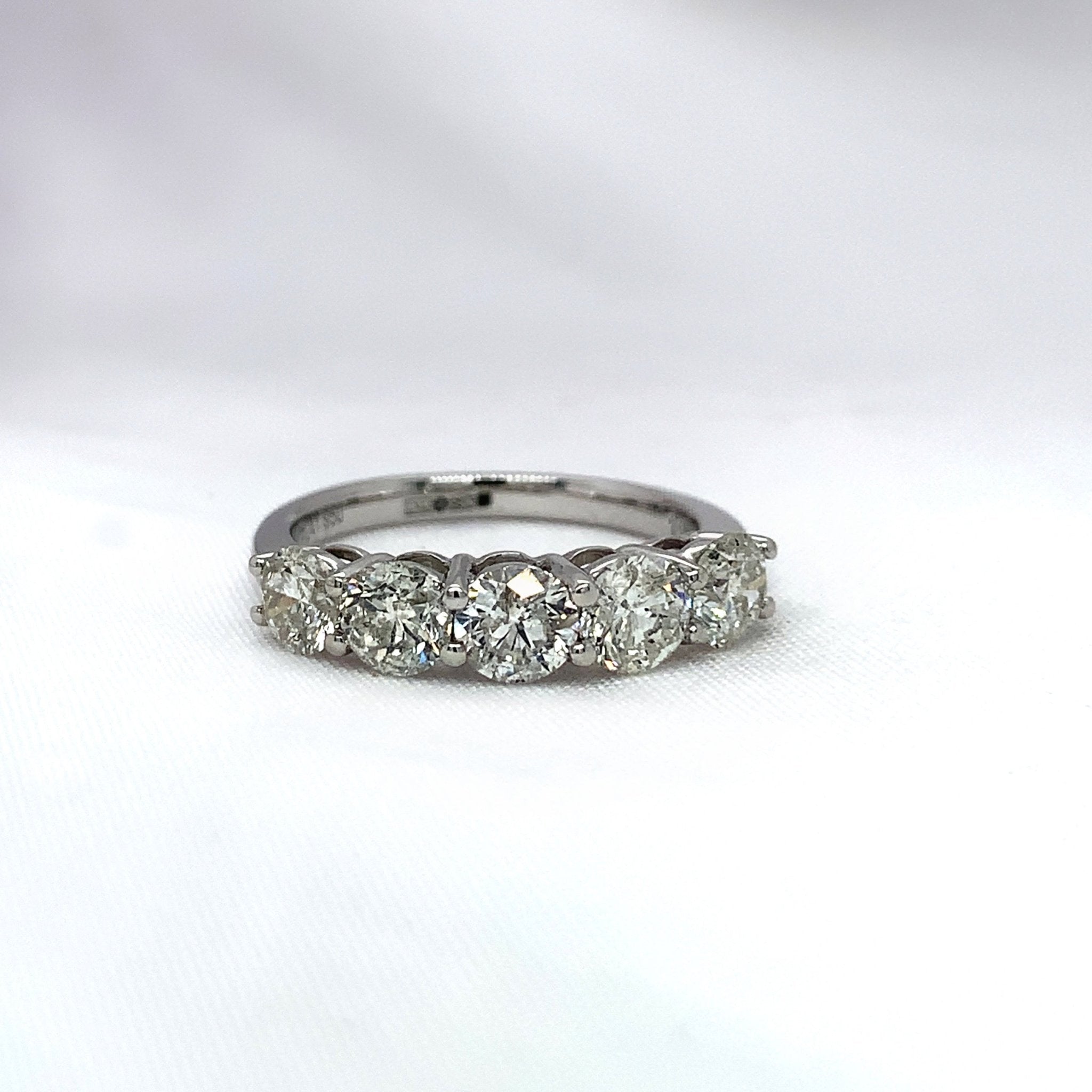 "Morwenna" - 5 Stone Round Brilliant Cut Ring in a Gold or Platinum Claw Setting - Engagement Ring - Ebony Jewellery Chichester - Bespoke by Ebony