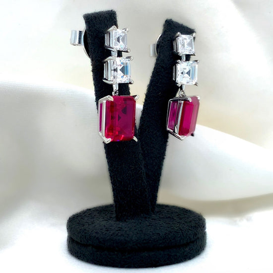 "Natalia" - Platinum-Plated Earring - Ebony Jewellery