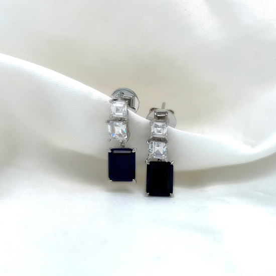 "Natalia" - Platinum-Plated Earring - Ebony Jewellery