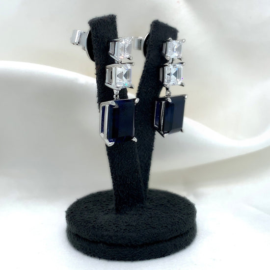 "Natalia" - Platinum-Plated Earring - Ebony Jewellery
