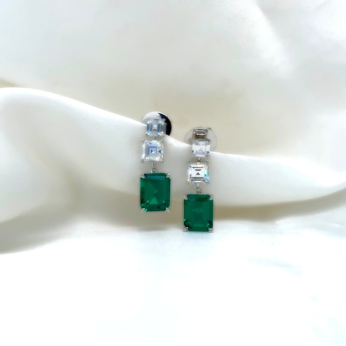 "Natalia" - Platinum-Plated Earring - Ebony Jewellery