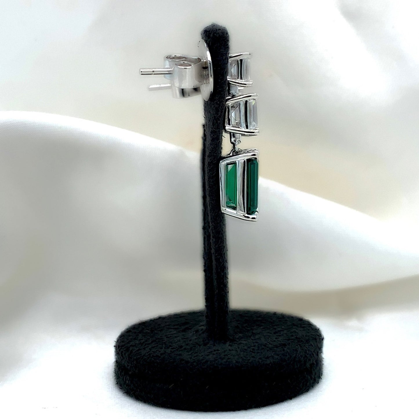 "Natalia" - Platinum-Plated Earring - Ebony Jewellery