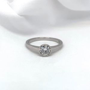 "Noémie" - Solitaire Round Brilliant Cut Diamond Engagement Ring in a Rubover Setting. - Engagement Ring - Ebony Jewellery Chichester - Bespoke by Ebony