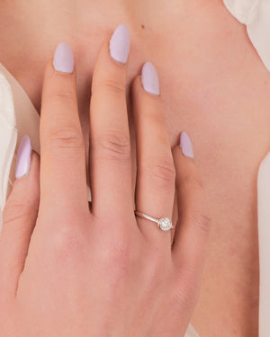 "Noémie" - Solitaire Round Brilliant Cut Diamond Engagement Ring in a Rubover Setting. - Engagement Ring - Ebony Jewellery Chichester - Bespoke by Ebony