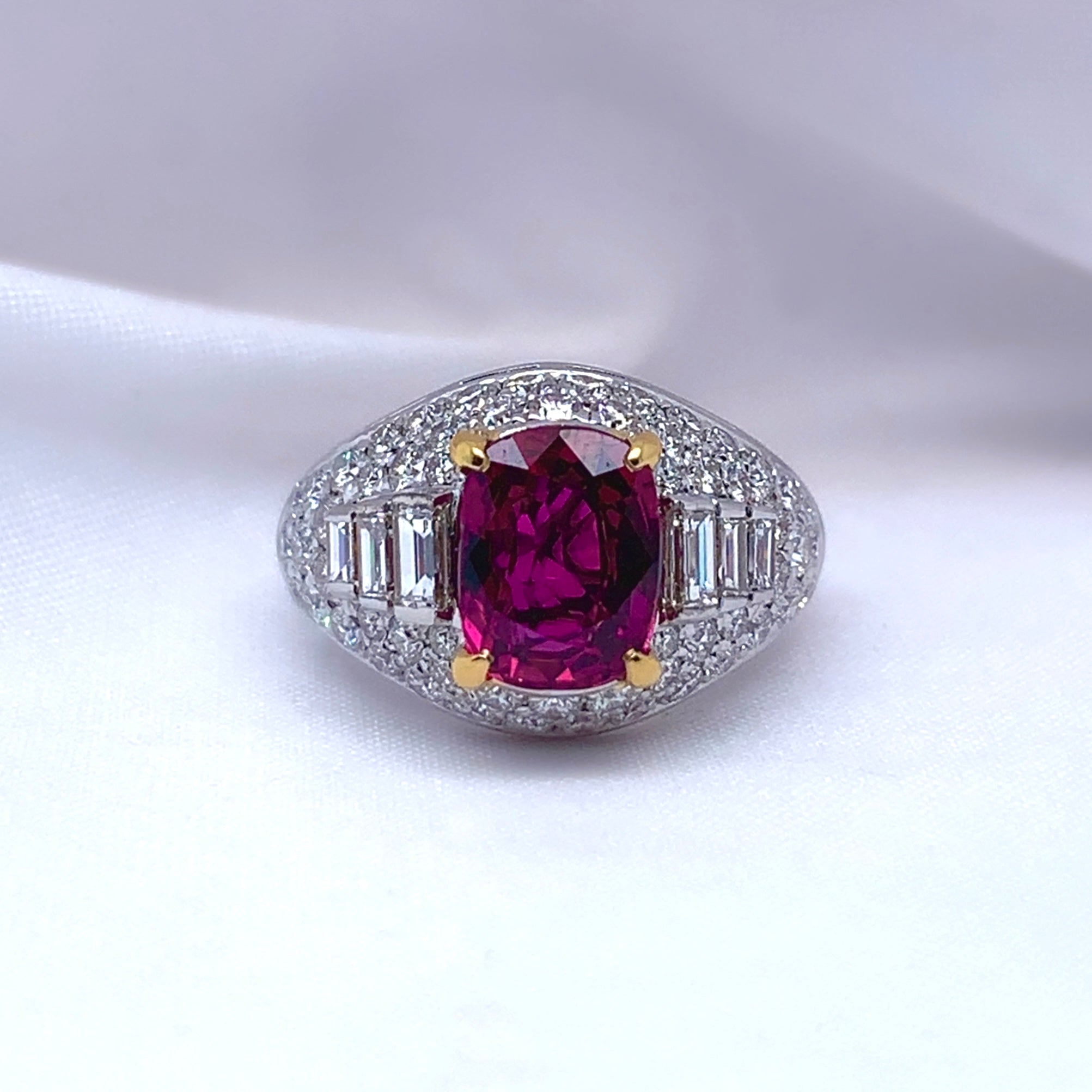 Paris - Unique Cushion Ruby Ring | Ebony Jewellery Chichester