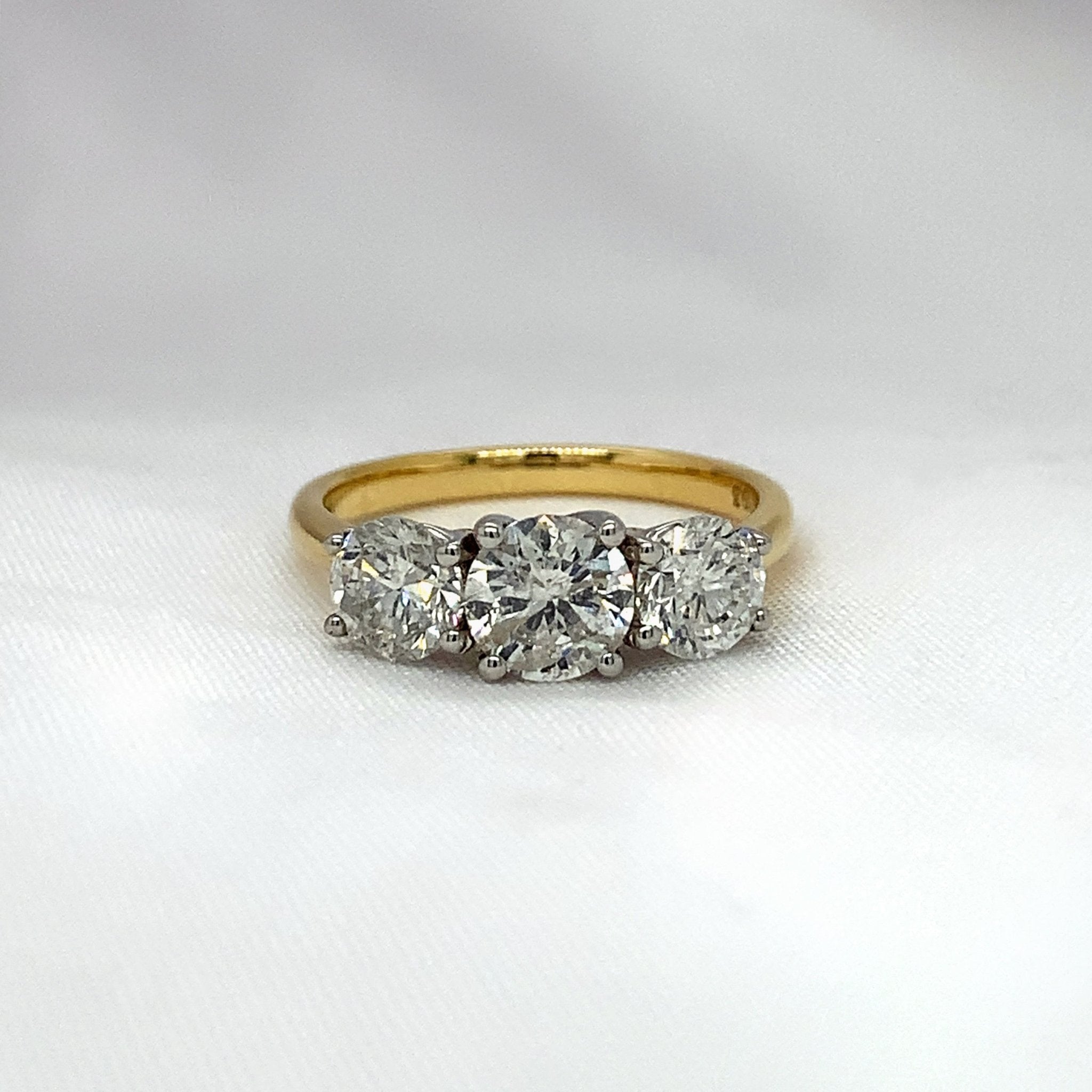 "Sophia" - Three Stone Round Brilliant Cut Diamond Engagement Ring set in a Claw Setting - Engagement Ring - Ebony Jewellery Chichester - Bespoke by Ebony