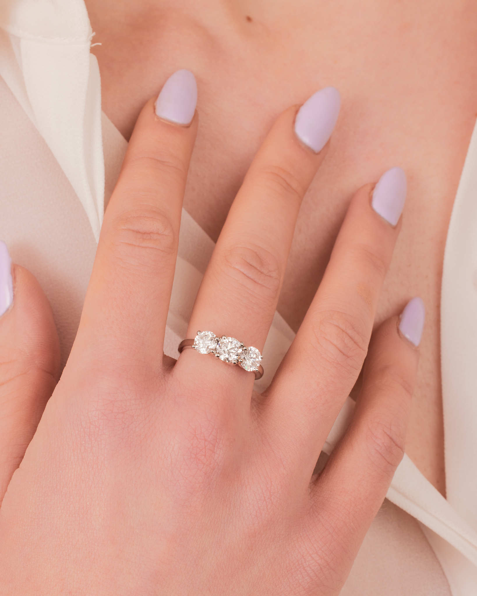 "Sophia" - Three Stone Round Brilliant Cut Diamond Engagement Ring set in a Claw Setting - Engagement Ring - Ebony Jewellery Chichester - Bespoke by Ebony